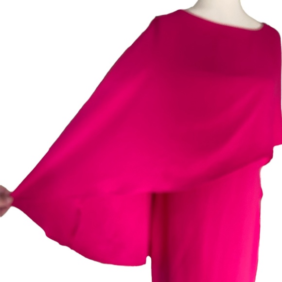 Trina Turk Adore Draped Cape Overlay Pink Popover Tunic Dress - S - Picture 11 of 16